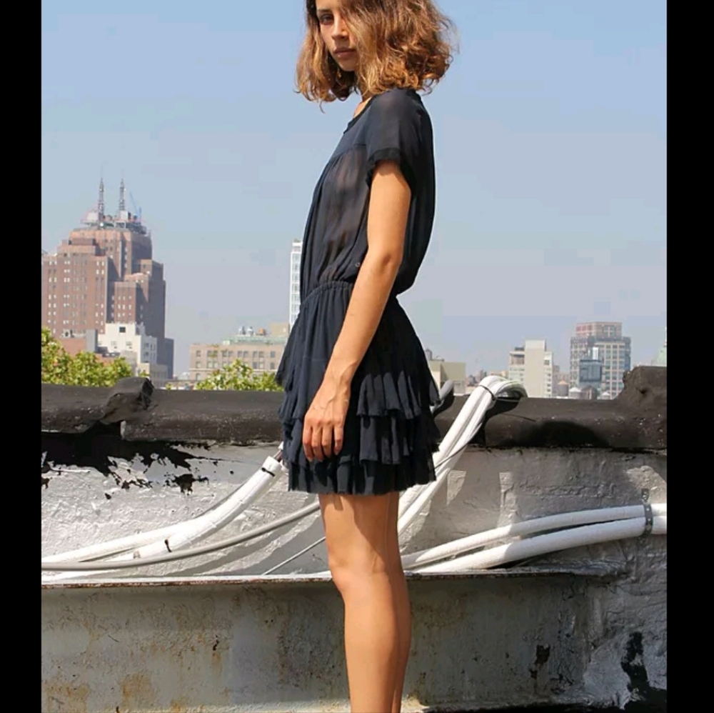 NWOT ISABEL MARANT ETOILE "Jabeth" Silk Ruffle Tier Dress - Picture 5 of 7
